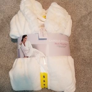 NWT Carole Hochman Plush Wrap Robe Ivory Size S